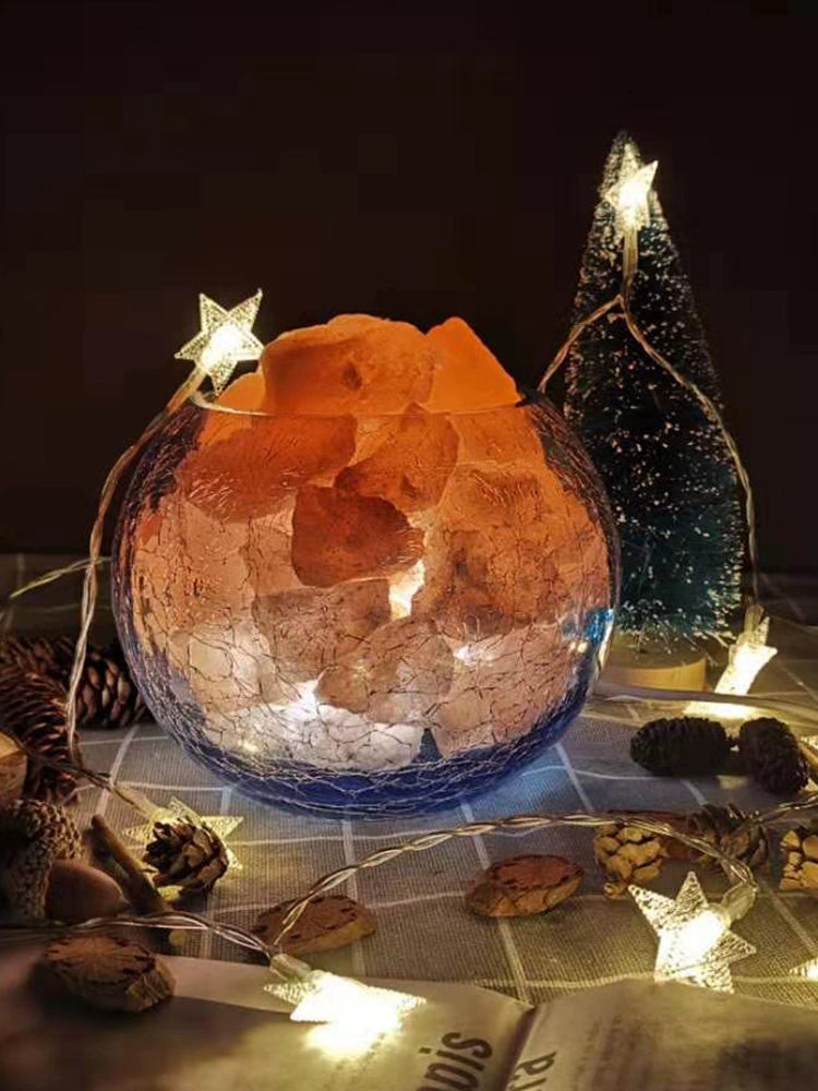 Ice and Fire Salt Light Himalayan Ore Small Night Lamp Natural Fragrant Stone Aromatherapy Gifts for Men and Women Bedroom Bedside Lamp