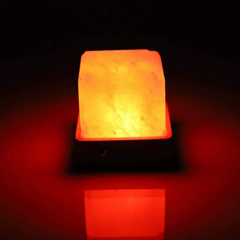 Salt Light Himalaya Crystal Salt Light USB Button Switch Wooden Base Negative Ion Table Lamp Small Night Lamp