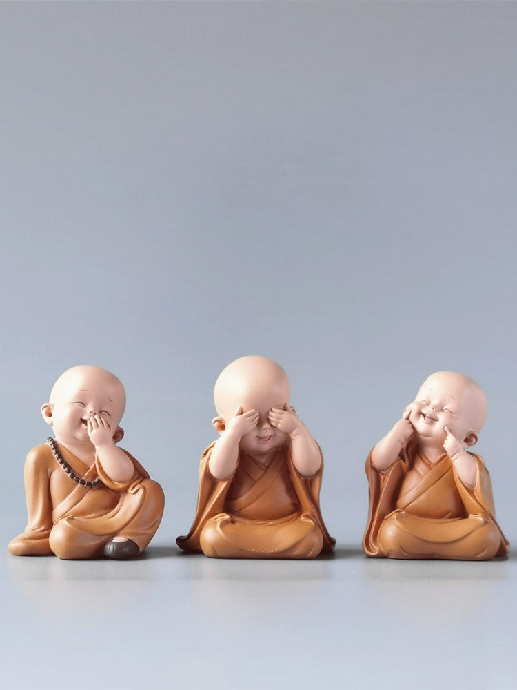 Creative Decompression Cure Mood Stability Desk Decorations Women's Station Decorations Buddha Little Monk Zen