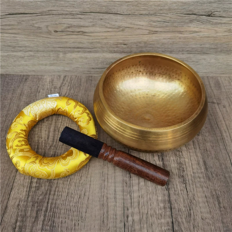 Nepal Handmade Buddha Sound Bowl Ringing Copper Yoga Meditation Himalaya Bowl Sound Therapy Meditation Bowl Copper Chime Stone Alms Bowl Buddha Sound Bowl