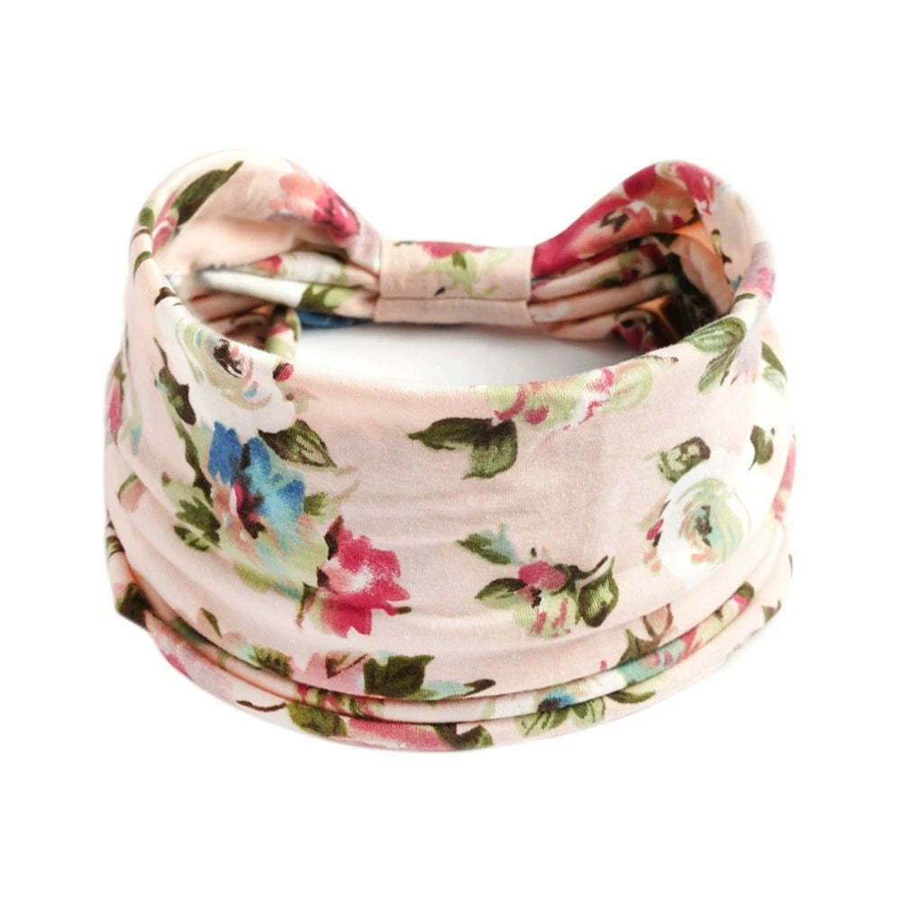 Boho Knot Turbans Yoga Elastic Head Wrap Women Headband Wide Hairbands Headwear Floral Bandanas Fashion Hair Band Accessories