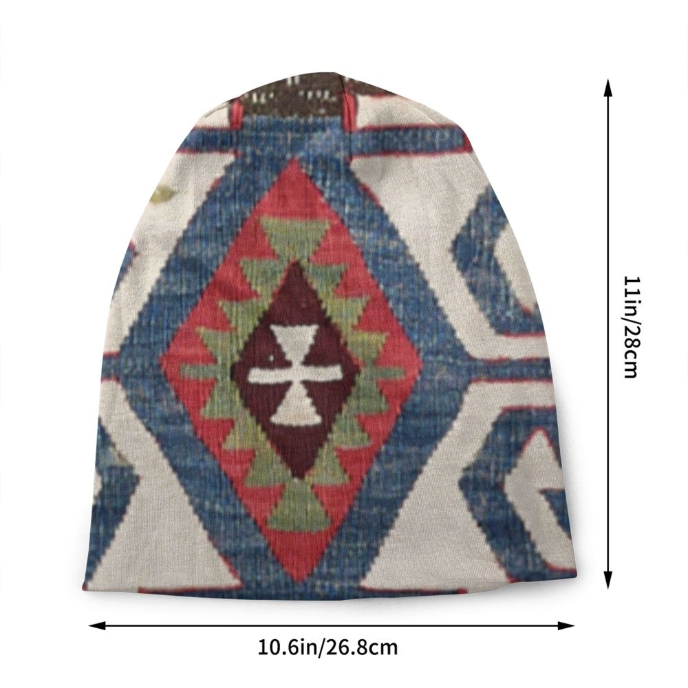 Custom Persian Kilim Print Skullies Beanies Caps Cool Warm Knitted Hats Unisex Bohemian Geometric Ethnic Style Bonnet Hats