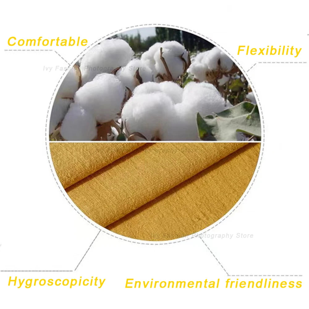 Comfortable linen cotton 1.3-meter long skirt