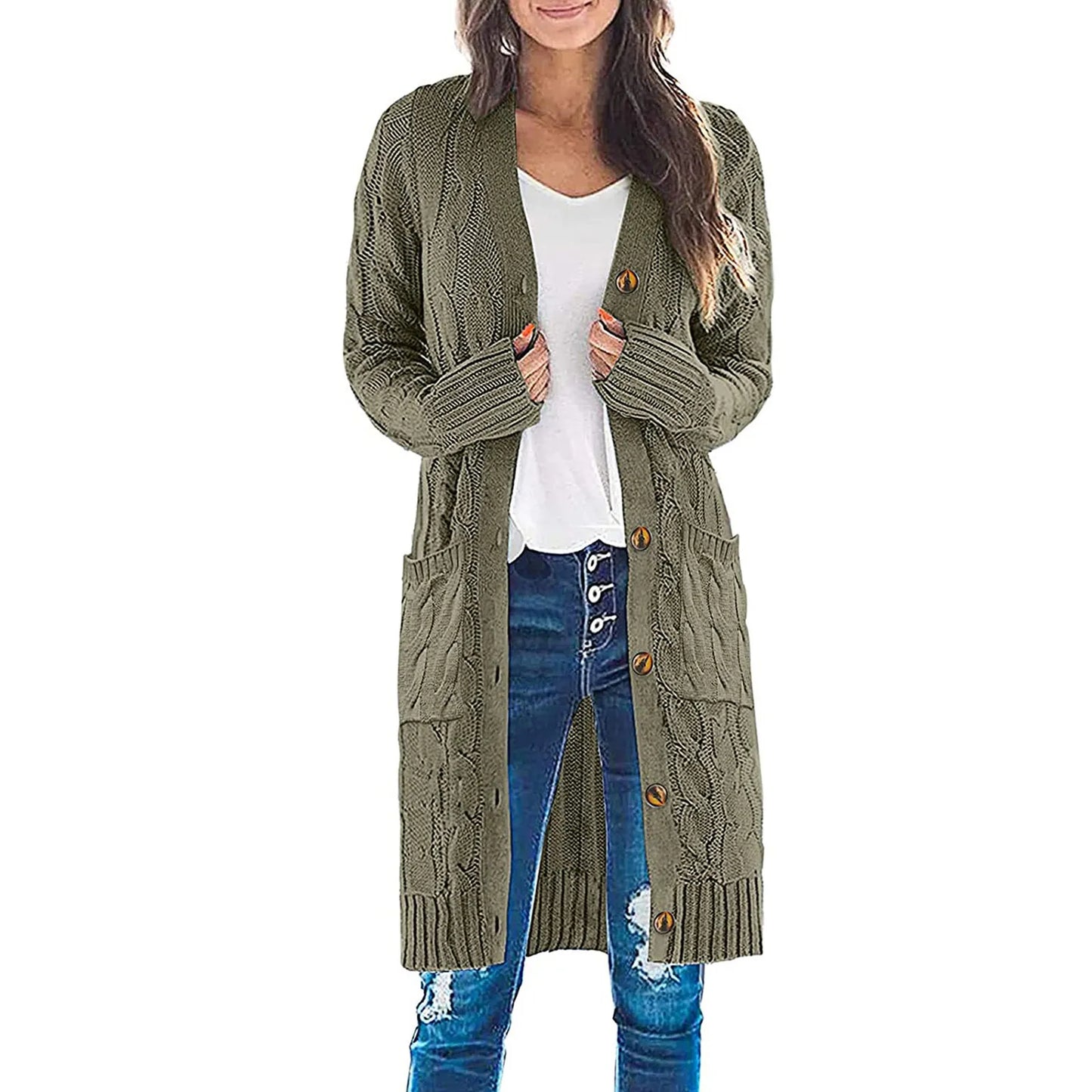 Women Boho Patchwork Cardigan Casual Loose Long Sweater Open Front Knit Sweaters Coat Korean Style Sweater For Women Daily