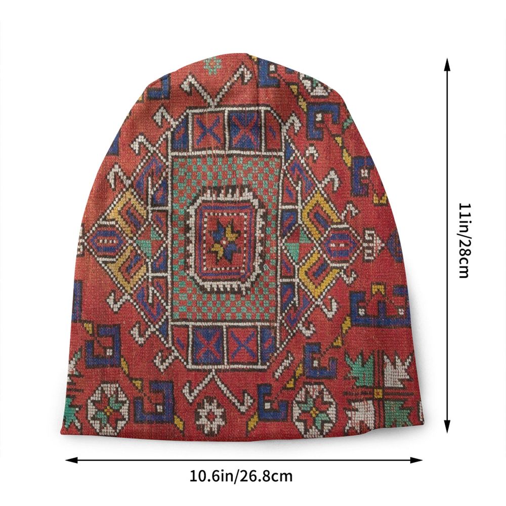 Custom Persian Kilim Print Skullies Beanies Caps Cool Warm Knitted Hats Unisex Bohemian Geometric Ethnic Style Bonnet Hats