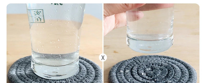 8Pcs/Set Cotton Rope Woven Round Coaster Set Mug Insulated Pad Boho Style Drink Coaster Tea Cup Mat For Coffee Home Decoration