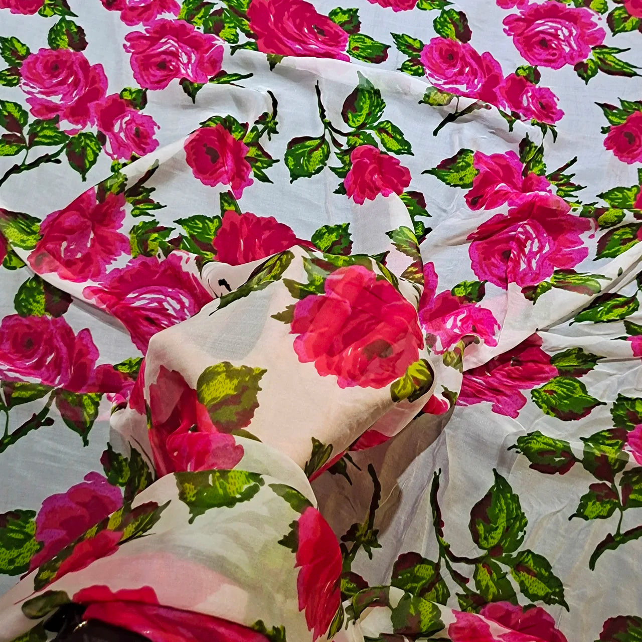 Pure Silk 100% Fabric On Sale Bohemian Floral Chiffon Style Width 135cm Soft 6mm Dress Scarf Material