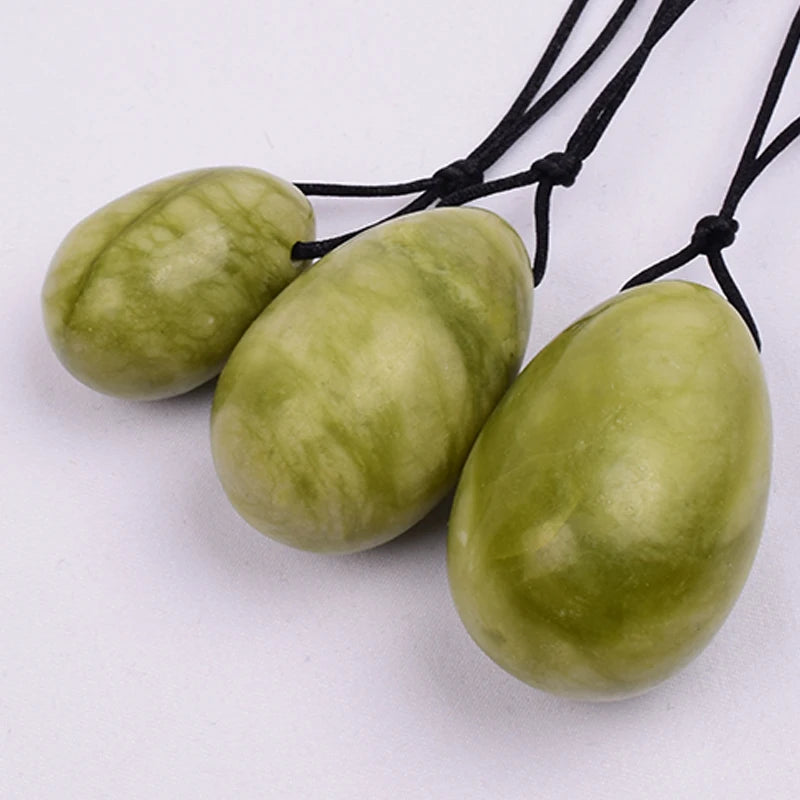 3 PCS Natural Jade Stone Yoni Egg Set Massage Vaginal Balls Muscle Kegel Exercise Women Tightening Crystal Ball Kegel Exerciser