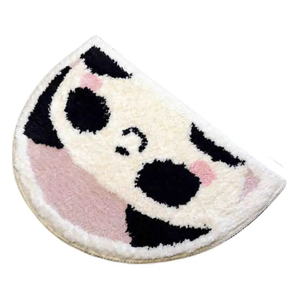 Bathroom Rugs Boho Flower Cartoon Panda Pattern Semicircle Floor Mat Thick Water Absorbent Non-slip Rug for Bathroom Kitchen