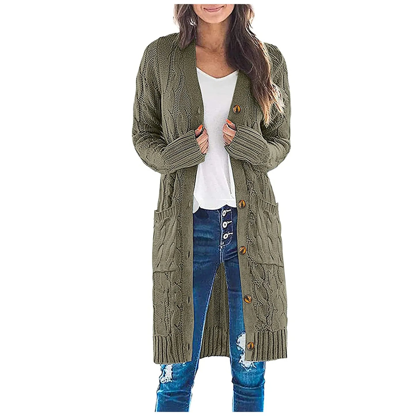 Women Boho Patchwork Cardigan Casual Loose Long Sweater Open Front Knit Sweaters Coat Korean Style Sweater For Women Daily