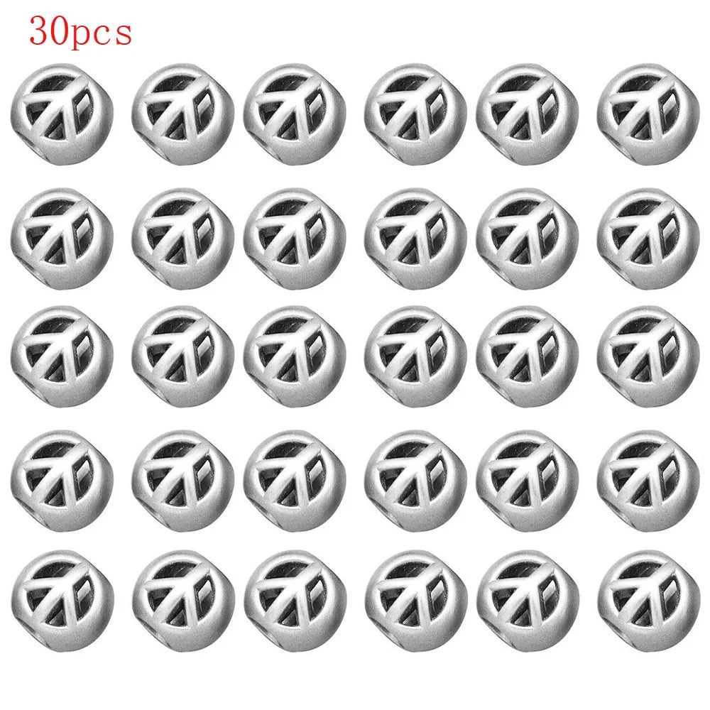 30x Viking Peace Sign Beard Bead Rasta Dreadlocks Updo Braid Hair Dress Clip Pin Set Biker Boho Women Accessories Statement Gift