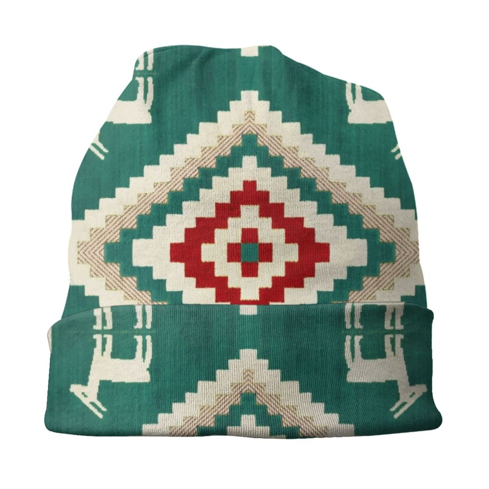 Custom Persian Kilim Print Skullies Beanies Caps Cool Warm Knitted Hats Unisex Bohemian Geometric Ethnic Style Bonnet Hats