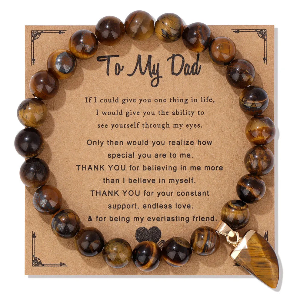 Fashion Tiger Eye Beaded Bracelet Natural Stone Stretch Bracelet With Different Blessings Women Men Protection Spiritual Jewelry