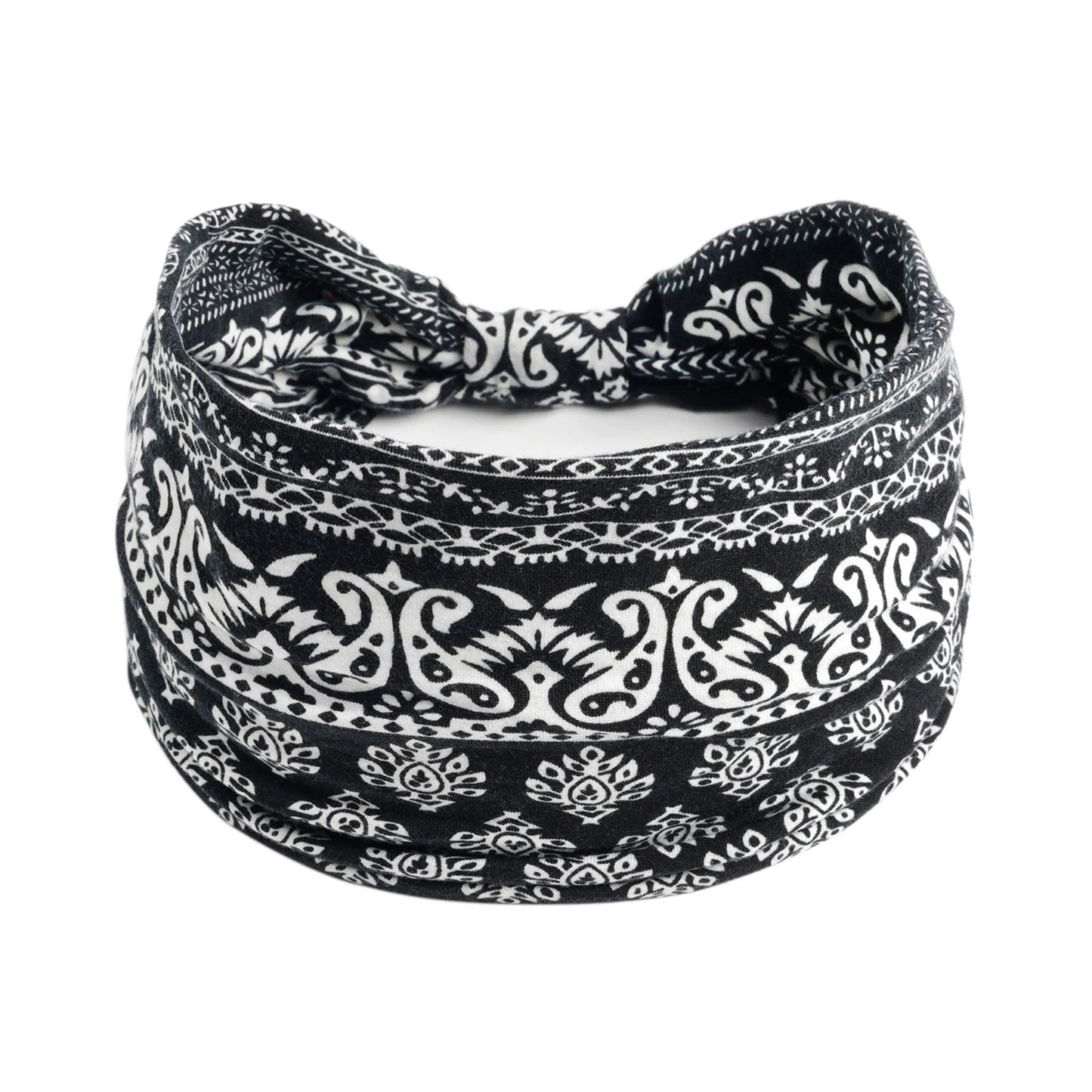 Boho Knot Turbans Yoga Elastic Head Wrap Women Headband Wide Hairbands Headwear Floral Bandanas Fashion Hair Band Accessories