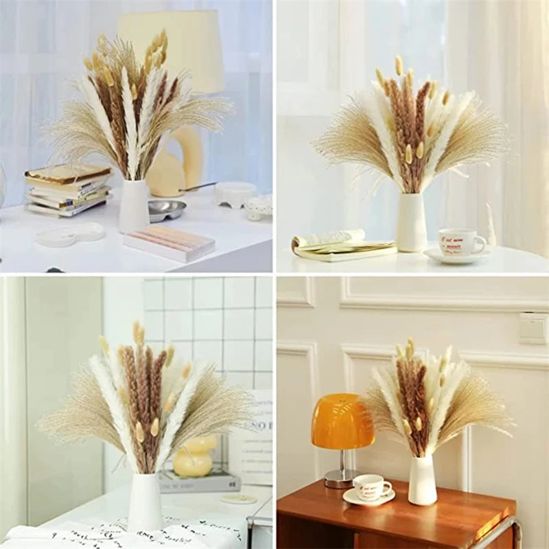 60PCS Dry Flower For Decoration Pampas Grass Boho Home Decor Country Wedding Accessories Deco Dried Flowers Dekoration Pampa