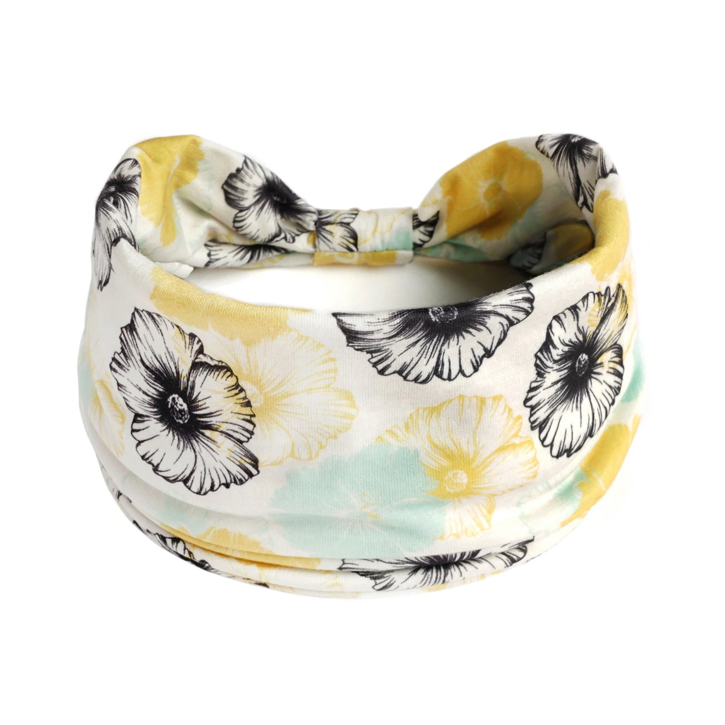 Boho Knot Turbans Yoga Elastic Head Wrap Women Headband Wide Hairbands Headwear Floral Bandanas Fashion Hair Band Accessories