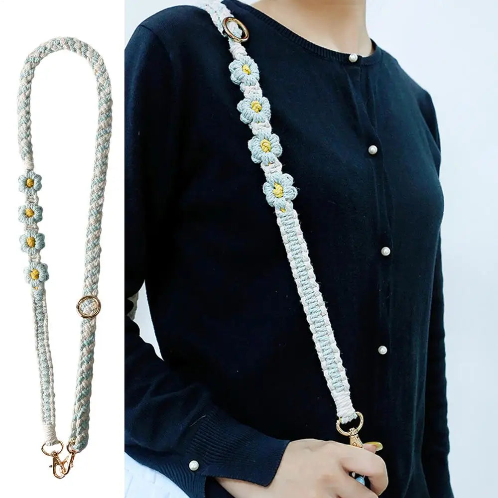 Daisy Lanyard Wallet Anti-Loss Phone Chain Boho Phone Charm Lanyard Wrist Strap Adjustable Phone Chain String For Phone Case