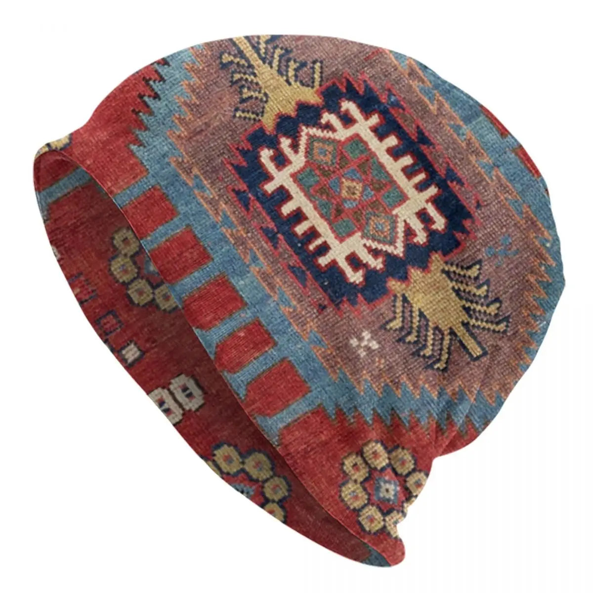 Custom Persian Kilim Print Skullies Beanies Caps Cool Warm Knitted Hats Unisex Bohemian Geometric Ethnic Style Bonnet Hats