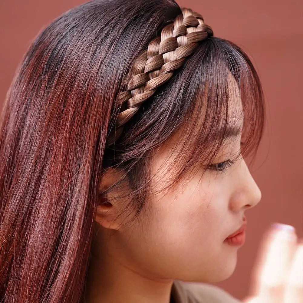 Synthetic Wig Twist Hair Band Boho Locks Wig Headband Women Boho Plait Braid Hair Band Headbands For Hair Woman Accessories