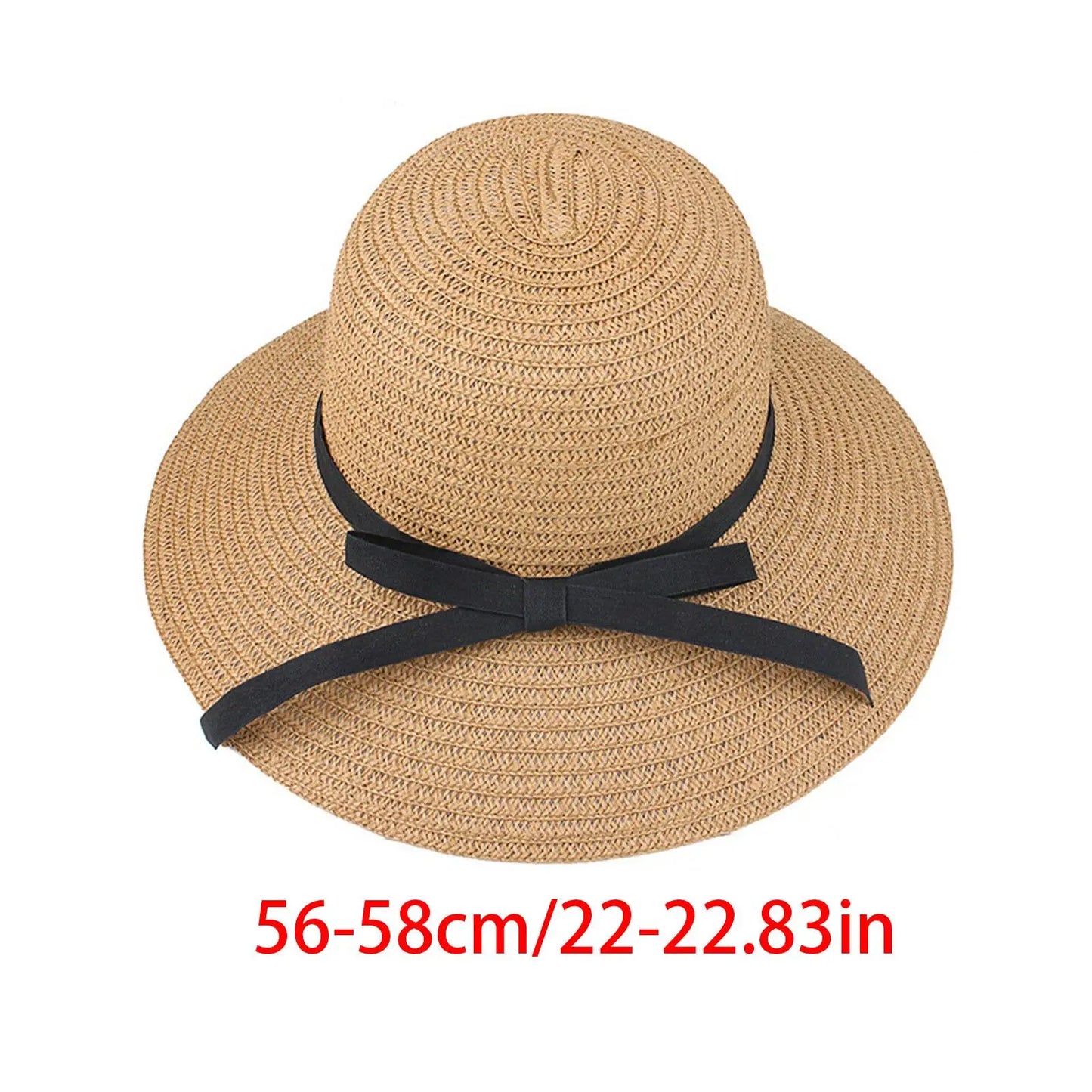 Summer Hats For Women Sun Hat Beach Ladies Fashion Flat Bowknot Panama Lady Casual Sun Hats For Women Straw Hat