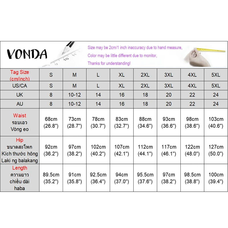 Plus Size 5XL VONDA Women Maxi Long Skirts 2024 Fashion Elegant Printed Skirts Office Casual Loose Ruffle Party Bottoms Baggy