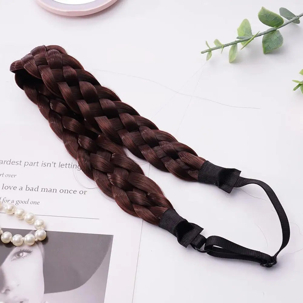Synthetic Wig Twist Hair Band Boho Locks Wig Headband Women Boho Plait Braid Hair Band Headbands For Hair Woman Accessories