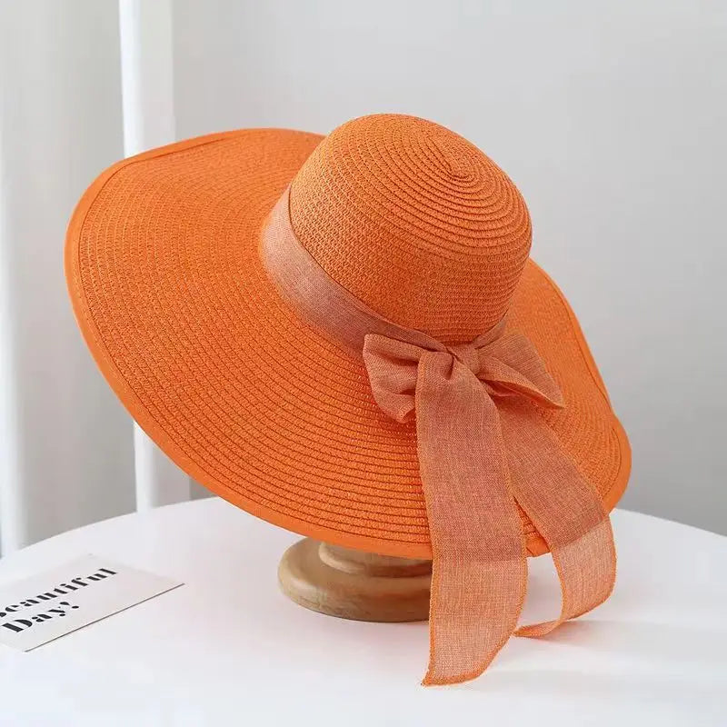 wide brim Straw Hat for Women Wholesale female dome straw hat visor foldable beach hat lady sun hat summer French retro topper