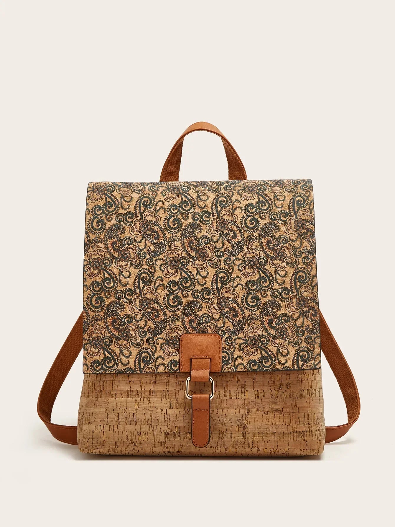 Kraft Paper Big Capacity Hippie Gypsy Backpack Eco-friendly Artificial Leather Boho Bohemian Ibiza Ethnic Laptop Street Backpack