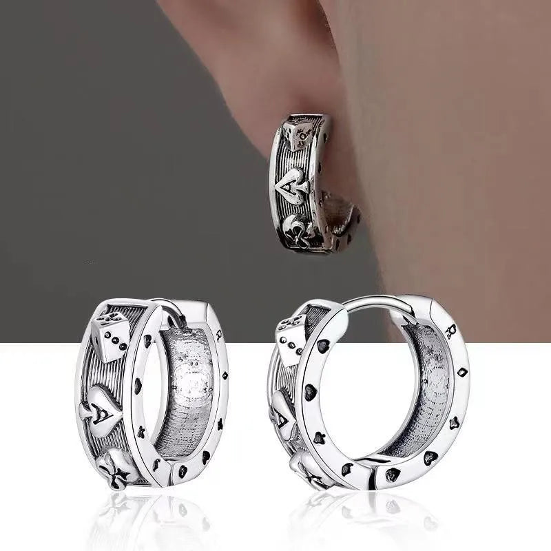 Vintage Simple Small Hoop Earrings Stainless Steel Hypoallergenic Earrings for Men Women Cool Indian Boho Jewelry
