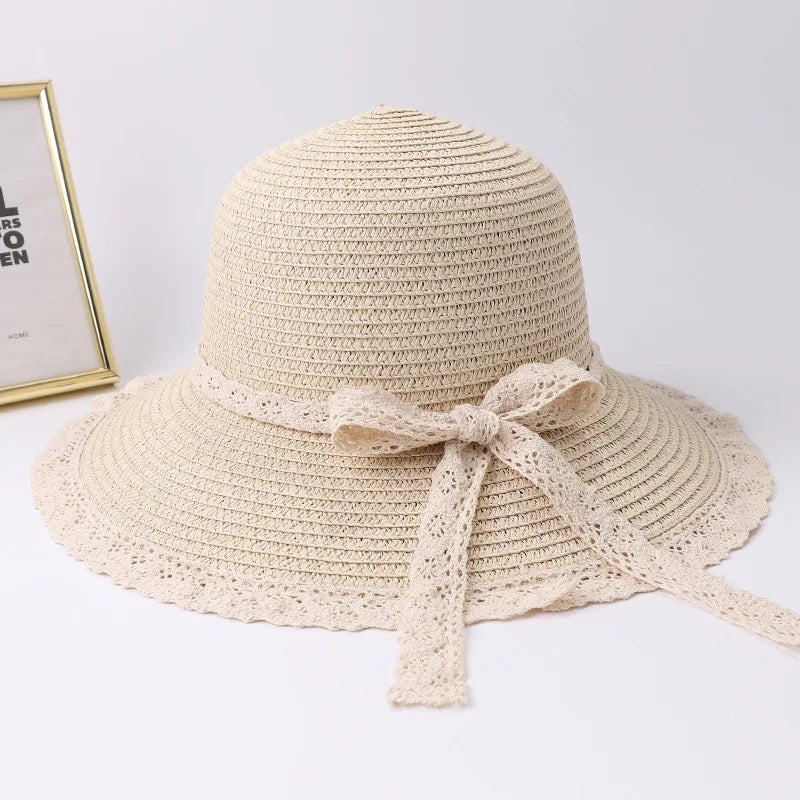 2019 Summer Bow Ribbon Sun Hat Panama Women's Cap Bonnet Beach Straw Hats summer hats for women шляпа соломенная gorro mujer