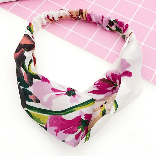 BOHOWAII Bandeau Cheveux Hair Band for Women Wide Head Wraps Knotted Elastic Teen Girls Yoga Workout Diademas Boho Chic Bandana