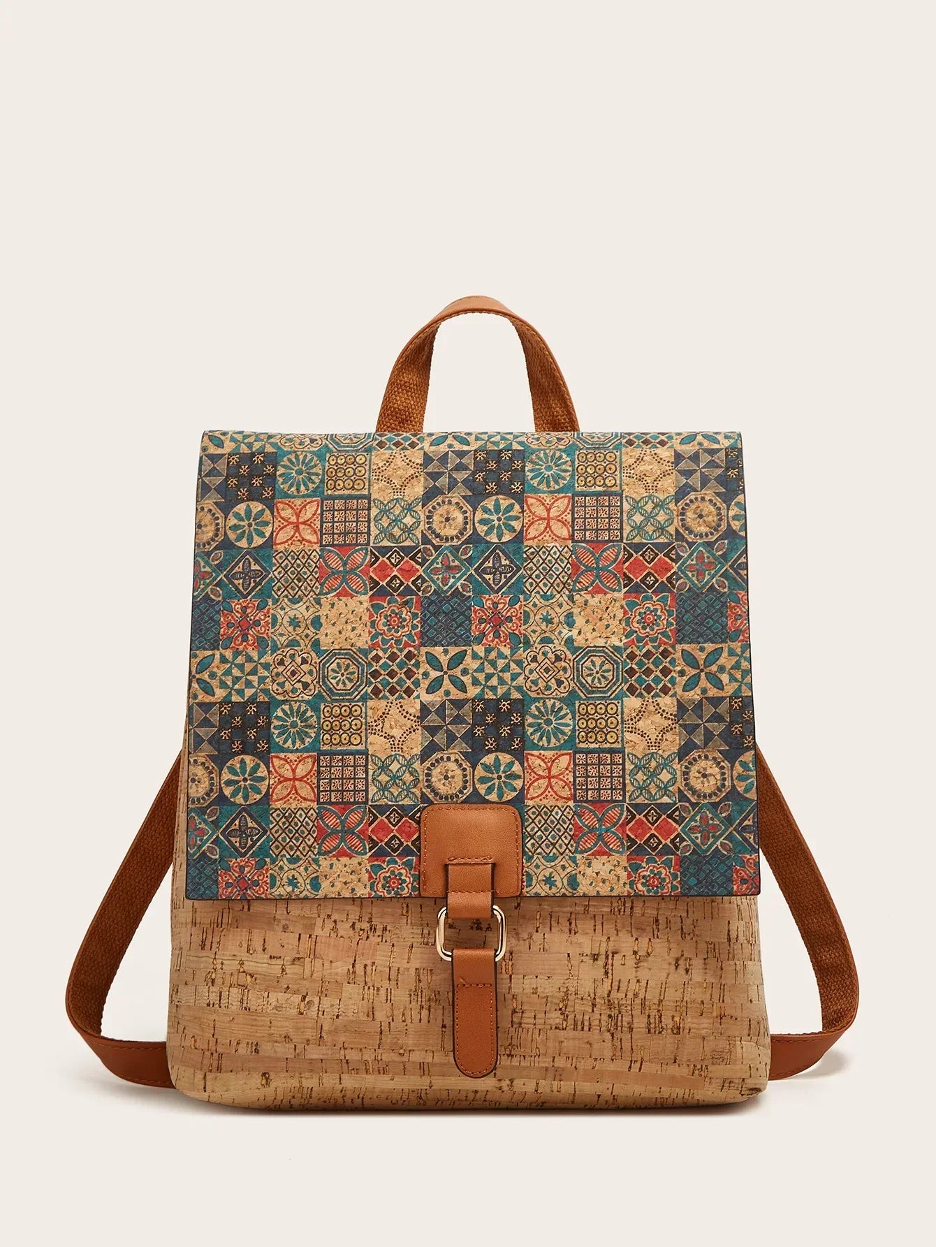 Kraft Paper Big Capacity Hippie Gypsy Backpack Eco-friendly Artificial Leather Boho Bohemian Ibiza Ethnic Laptop Street Backpack