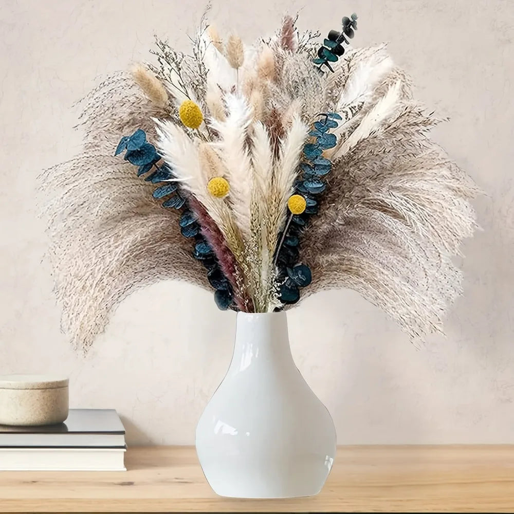Natural Dried Pampas Grass Flowers Bouquet for Christmas Decoration Reed Eucalyptus Boho Home Decor DIY Making Craft Accessories