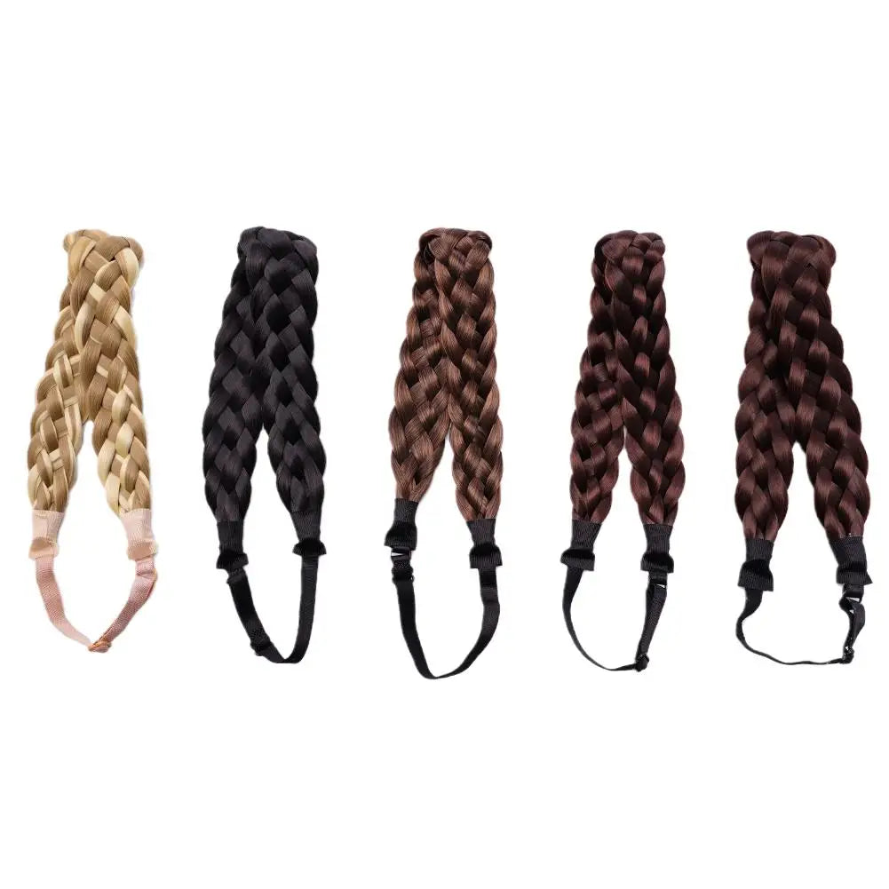 Synthetic Wig Twist Hair Band Boho Locks Wig Headband Women Boho Plait Braid Hair Band Headbands For Hair Woman Accessories
