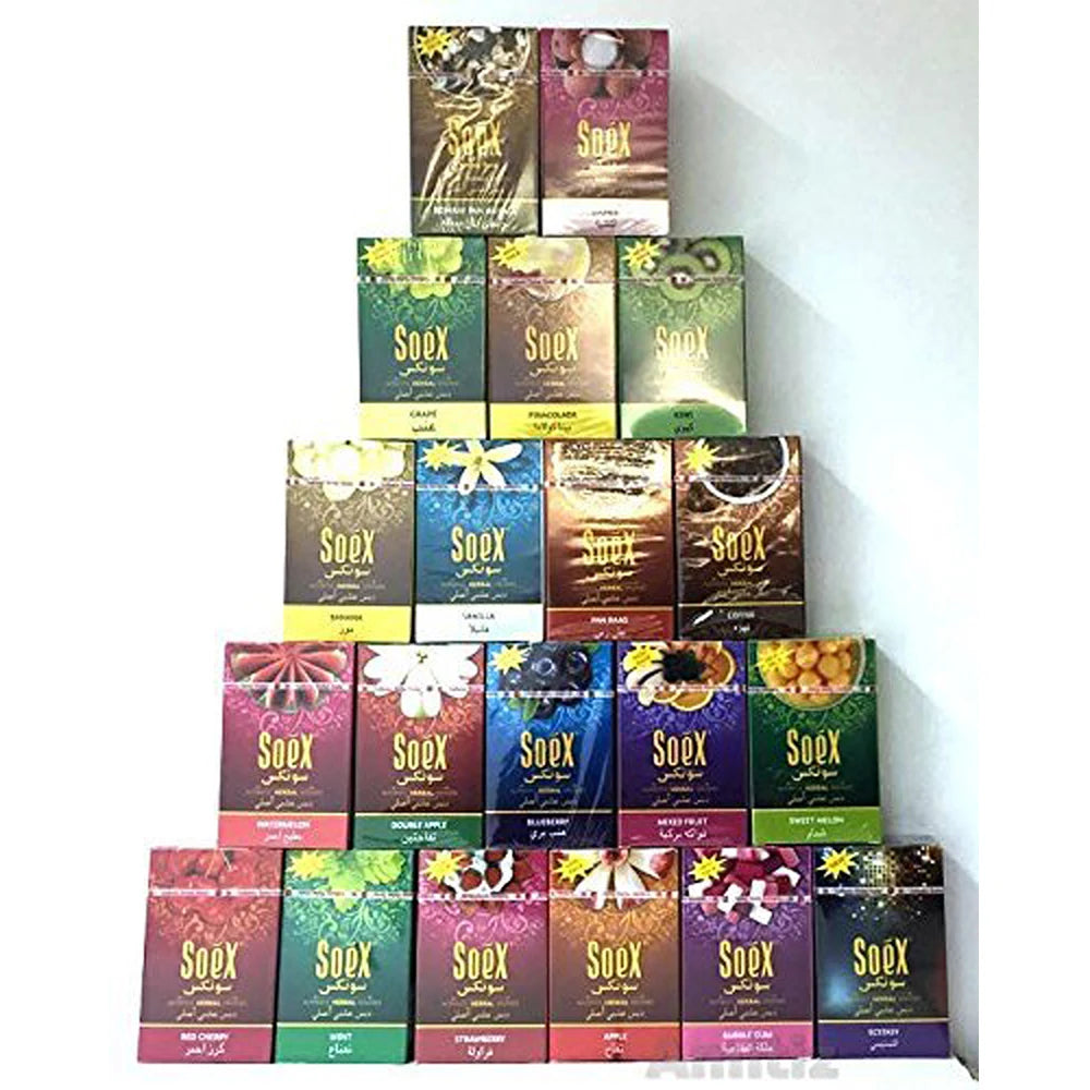 Soex Random 10pcs 500g HERBAL Shisha Fruits Premium Hookah Flavors Weed Molasses No 0% Nicotine Free 0%