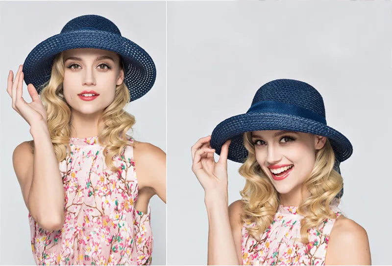 2019 Summer Bow Ribbon Sun Hat Panama Women's Cap Bonnet Beach Straw Hats summer hats for women шляпа соломенная gorro mujer