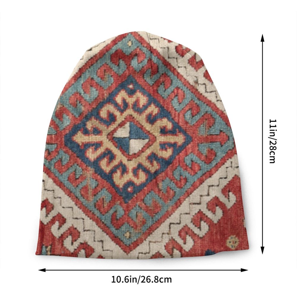 Custom Persian Kilim Print Skullies Beanies Caps Cool Warm Knitted Hats Unisex Bohemian Geometric Ethnic Style Bonnet Hats