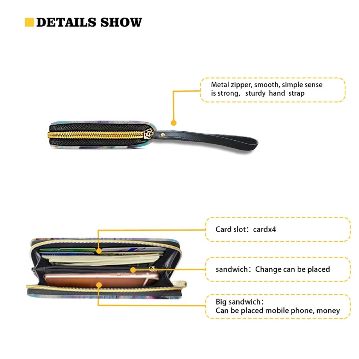 Bohemian Elephant Print Luxury PU Leather Party Clutch Long Zipper Elegant Clutch Business Card Holder High Quality Wallet Femal