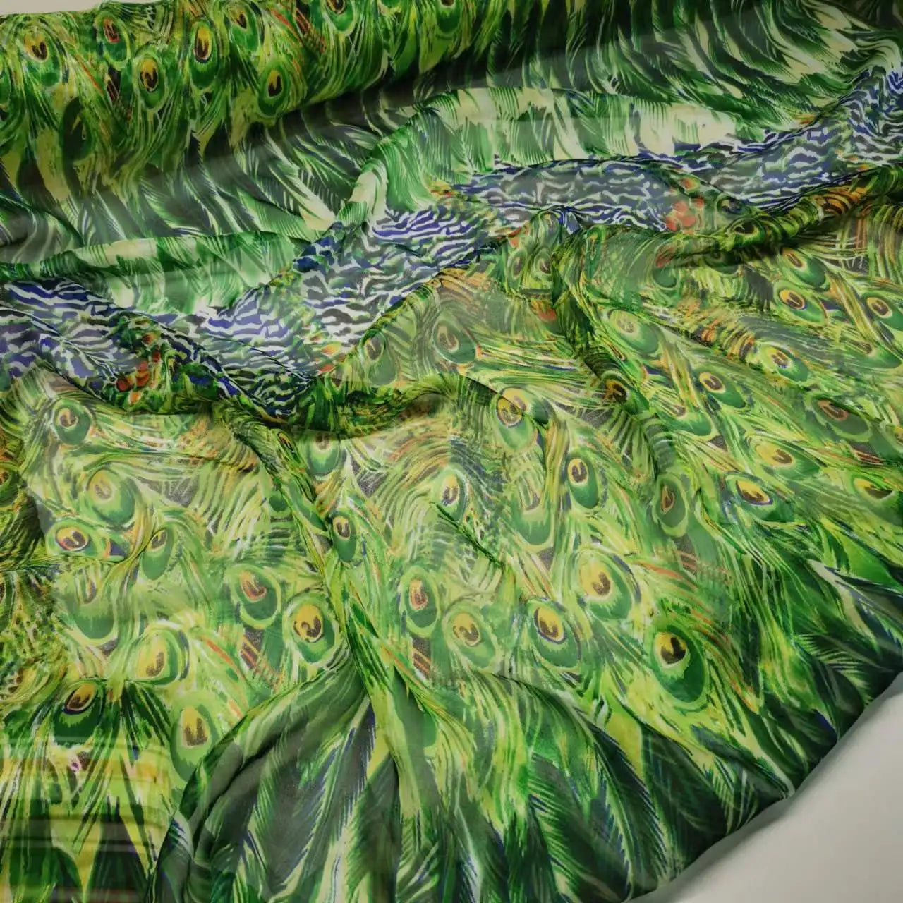 Pure Silk 100% Fabric On Sale Bohemian Floral Chiffon Style Width 135cm Soft 6mm Dress Scarf Material