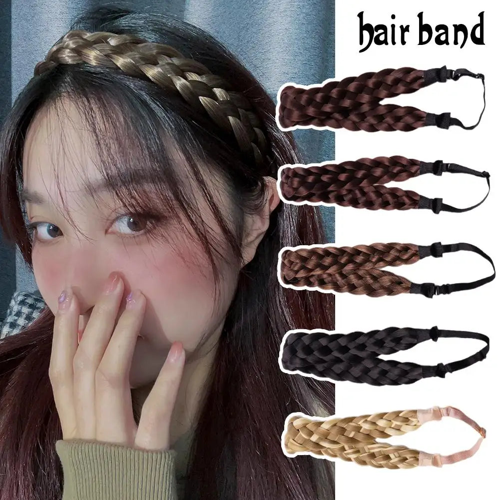 Synthetic Wig Twist Hair Band Boho Locks Wig Headband Women Boho Plait Braid Hair Band Headbands For Hair Woman Accessories