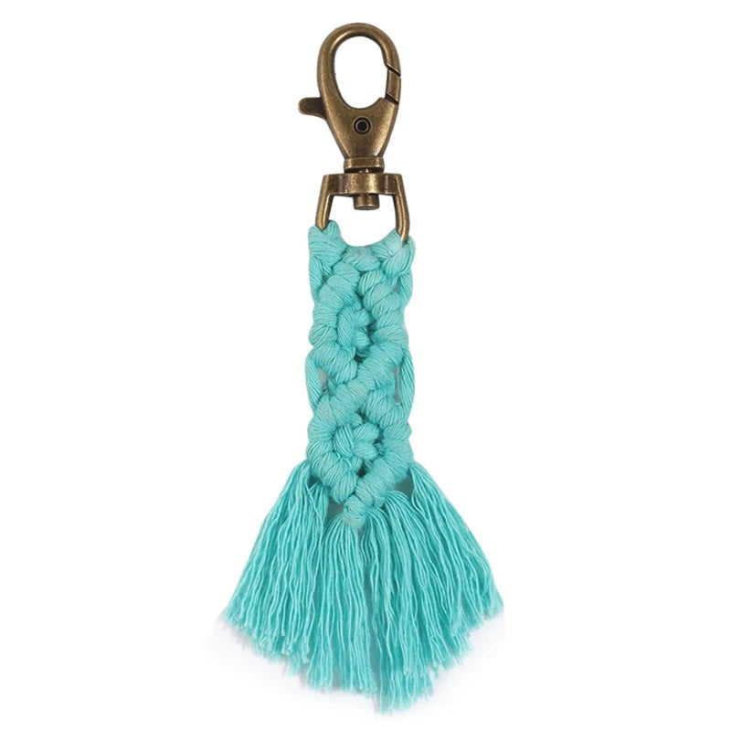 Mini Macrame Keychains Kits Boho Macrame Keychains With Tassels Handmade For Car Key Purse Phone Wallet Wedding Gift