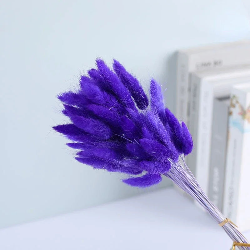 Dried Flower Bouquet Nature Black Bunny Rabbit Tail Arrange Boho Home Decor Halloween Pamaps Grass Wedding Party DIY Accessories