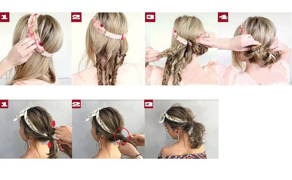BOHOWAII Bandeau Cheveux Hair Band for Women Wide Head Wraps Knotted Elastic Teen Girls Yoga Workout Diademas Boho Chic Bandana