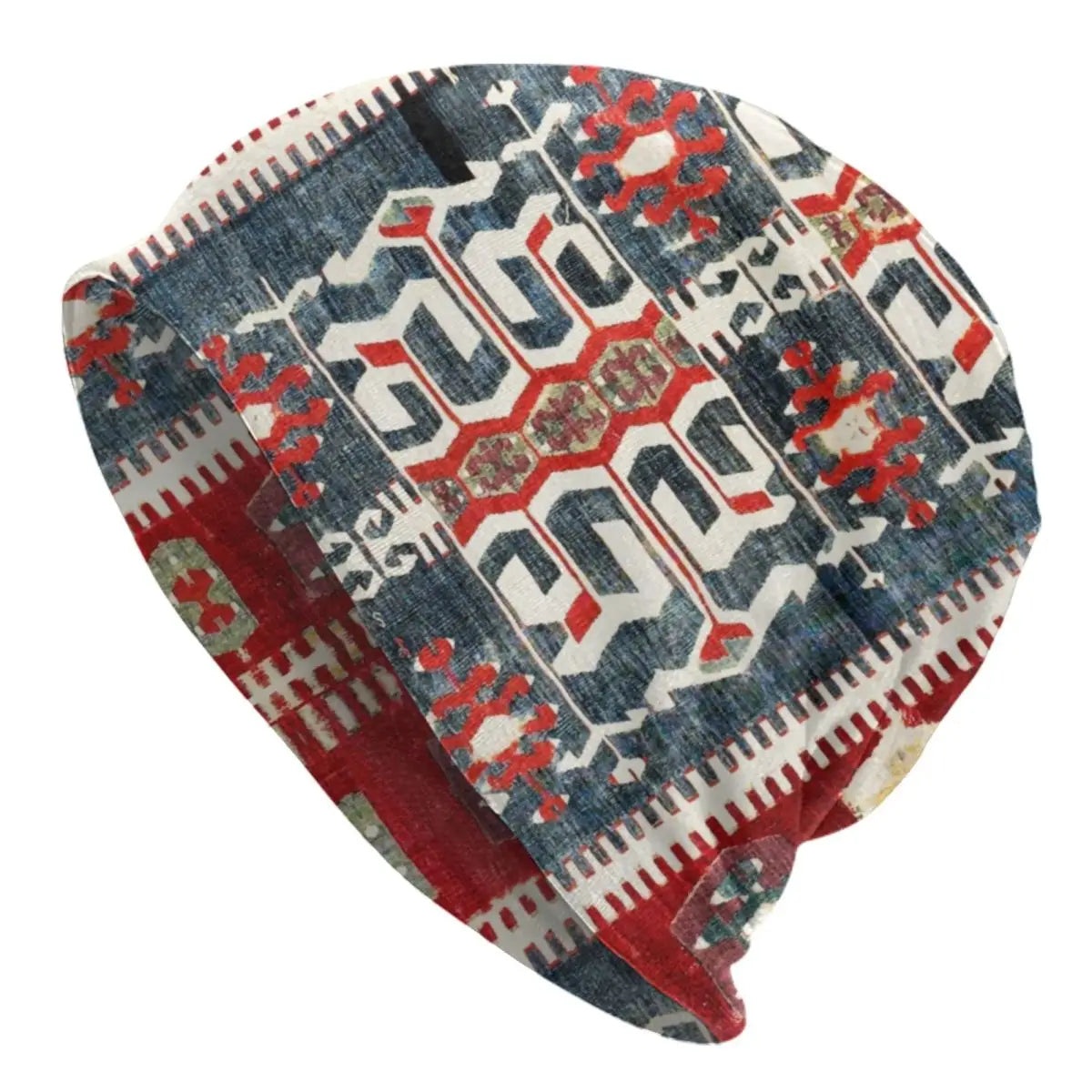 Custom Persian Kilim Print Skullies Beanies Caps Cool Warm Knitted Hats Unisex Bohemian Geometric Ethnic Style Bonnet Hats