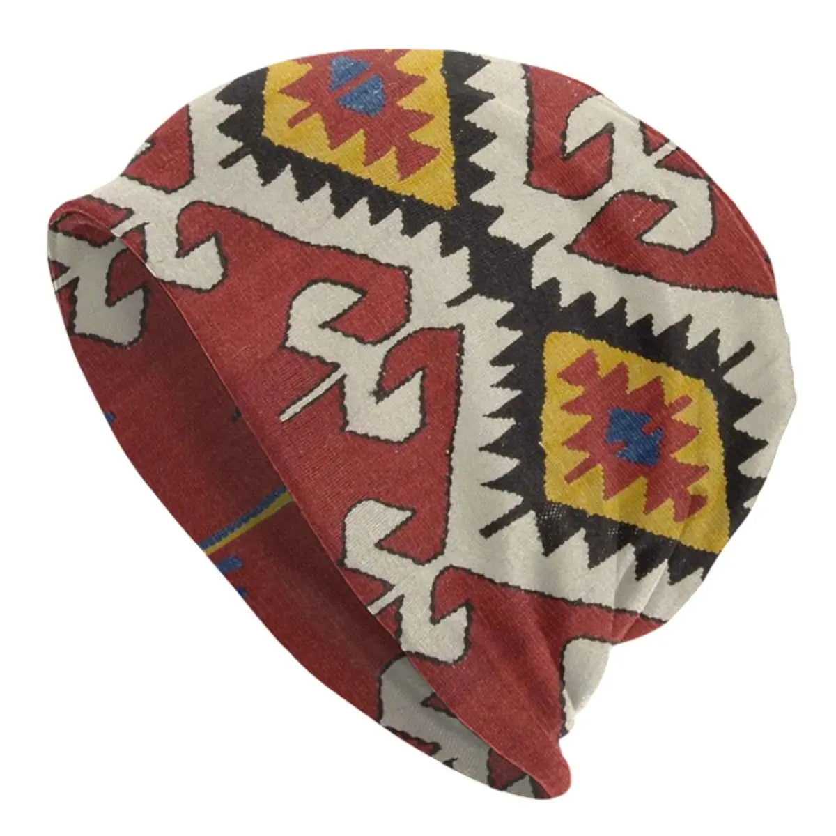 Custom Persian Kilim Print Skullies Beanies Caps Cool Warm Knitted Hats Unisex Bohemian Geometric Ethnic Style Bonnet Hats