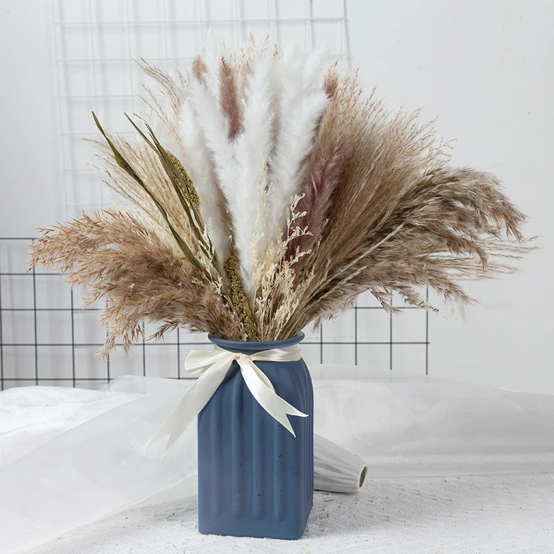 60PCS Dry Flower For Decoration Pampas Grass Boho Home Decor Country Wedding Accessories Deco Dried Flowers Dekoration Pampa