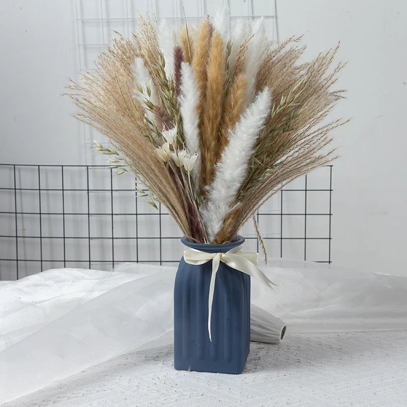 60PCS Dry Flower For Decoration Pampas Grass Boho Home Decor Country Wedding Accessories Deco Dried Flowers Dekoration Pampa