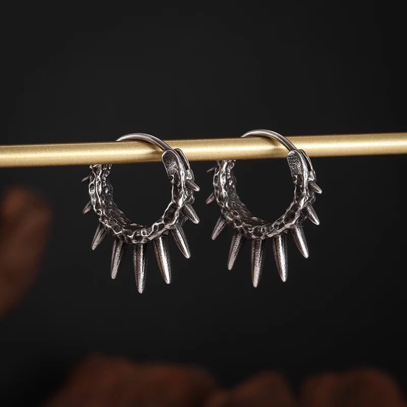 Vintage Simple Small Hoop Earrings Stainless Steel Hypoallergenic Earrings for Men Women Cool Indian Boho Jewelry