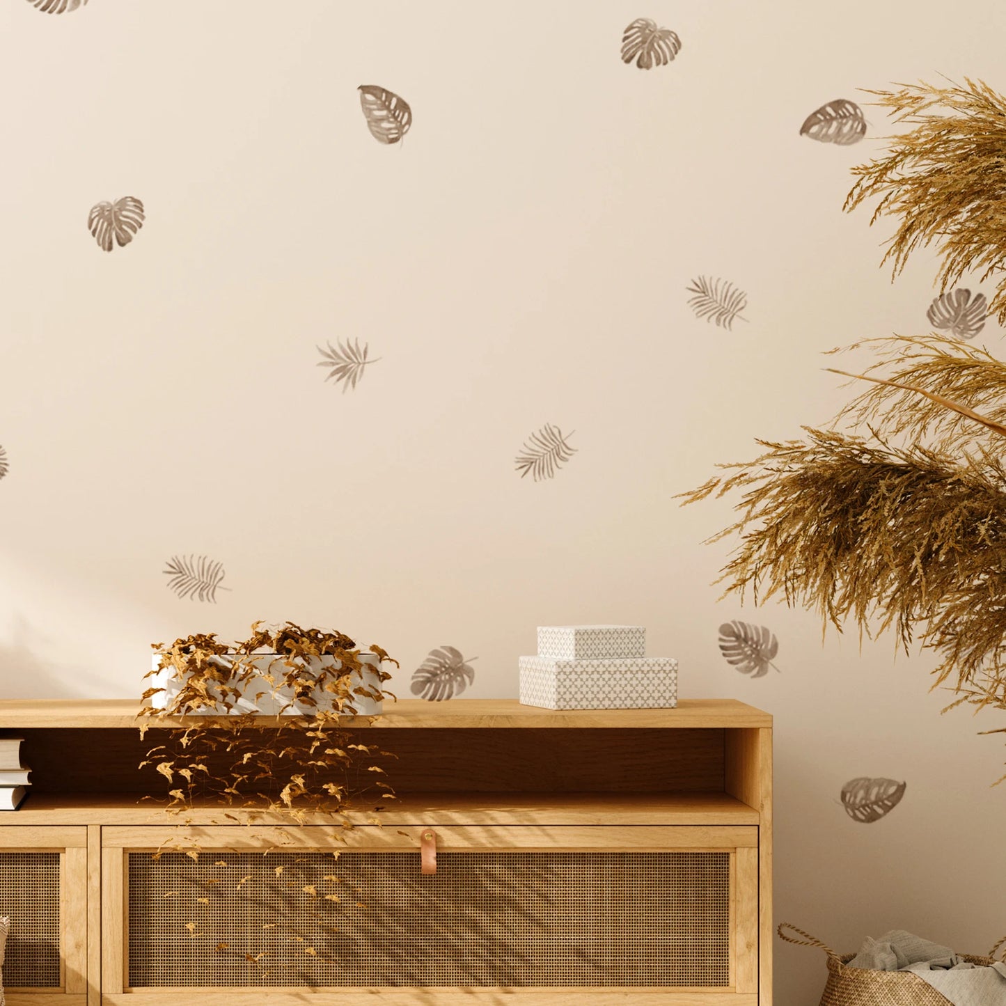 Boho Watercolour Flower Wall Stickers for Kids Rooms Living Room Wall Decor Kitchen Decoration Decals Art Decal Mural Background