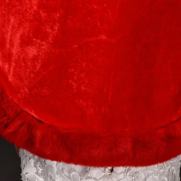 Luxury Faux Fur Scarf Cape Winter Warm Bolero Bridal Poncho Elegant Soft Mink Female Wedding Cloak Jacket E162